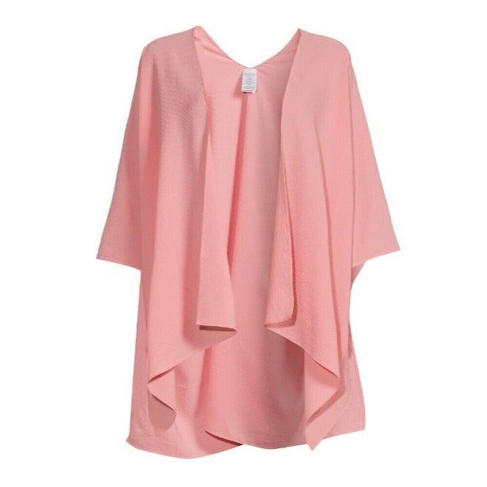 Time and Tru Women's Waterfall Soft Pink Layering Piece Kimono Style